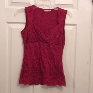 Fixed price Sexy red Sleeveless top with lace detail